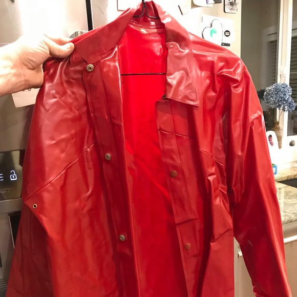red rubber jacket